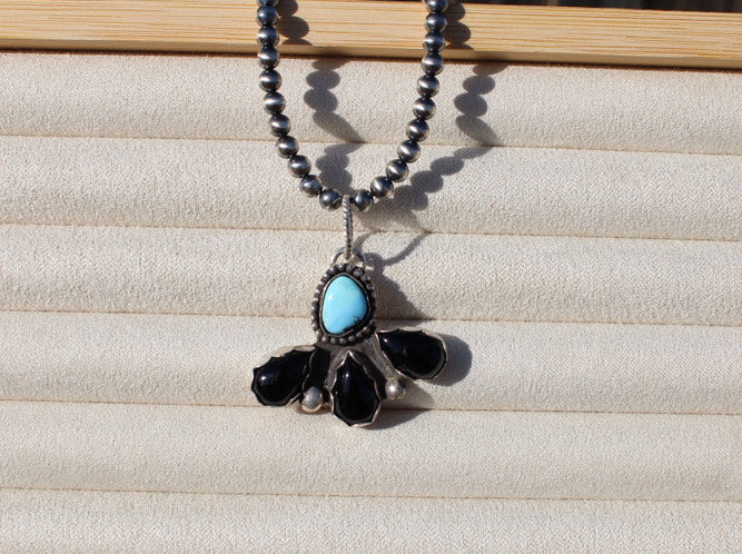 Golden Hills and Black Onyx Pendant