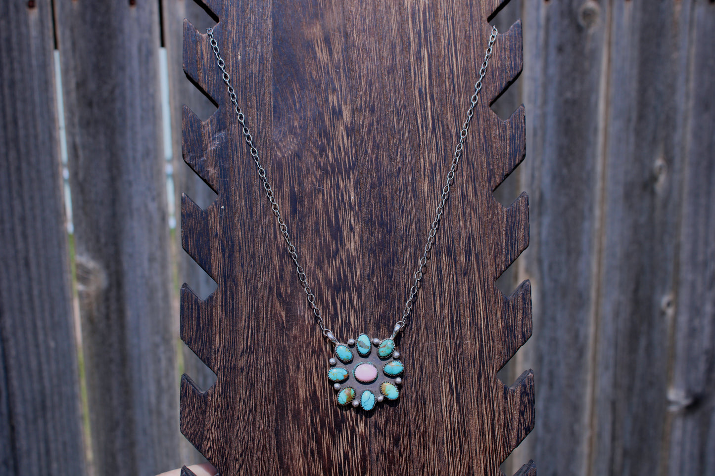 18" Sonoran and Pink Conch Necklace