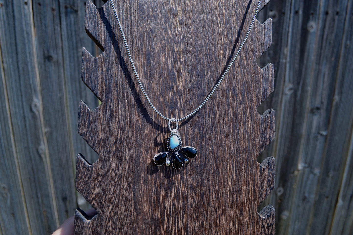 Golden Hills and Black Onyx Pendant