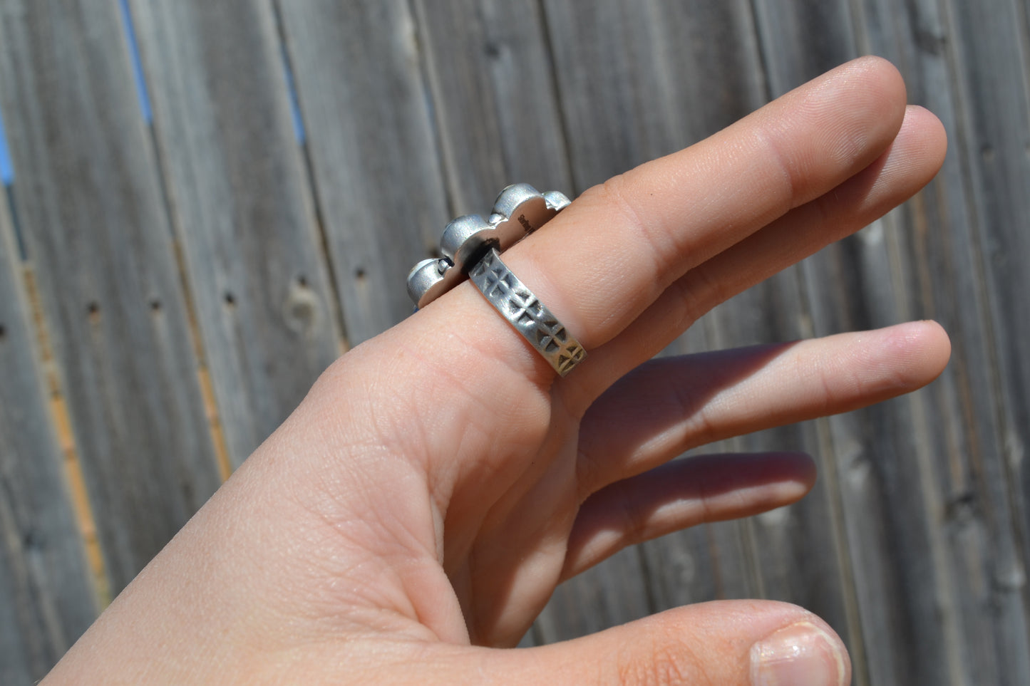 Adjustable White Buffalo and Golden Hills Ring