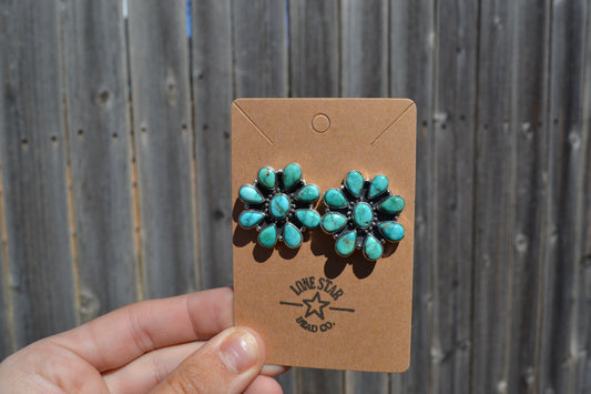 Turquoise Cluster Earrings