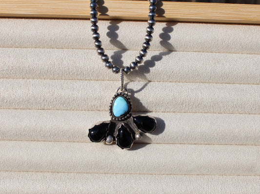 Golden Hills and Black Onyx Pendant