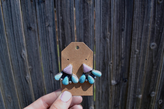 Phosphosiderite and Campitos Turquoise Statement Studs