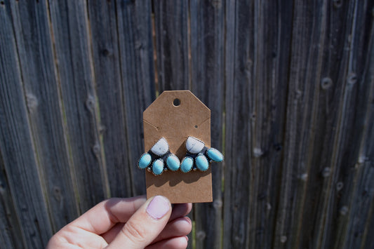 White Buffalo and Campitos Turquoise Earrings
